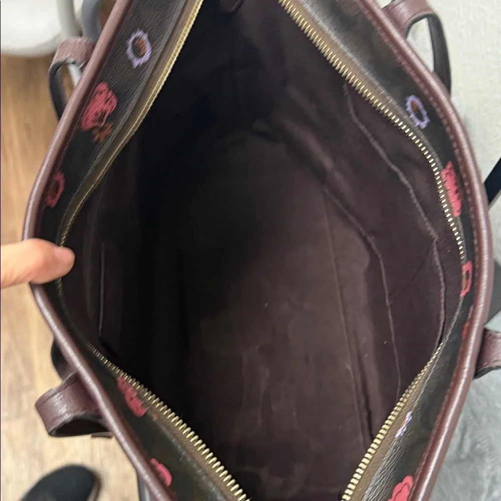 Coach Brown Floral Tote Bag - Picture 13 of 15